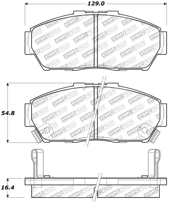 StopTech Performance 93-95 Honda Civic Coupe / 94-95 Civic Hatchback/Sedan Front Brake Pads