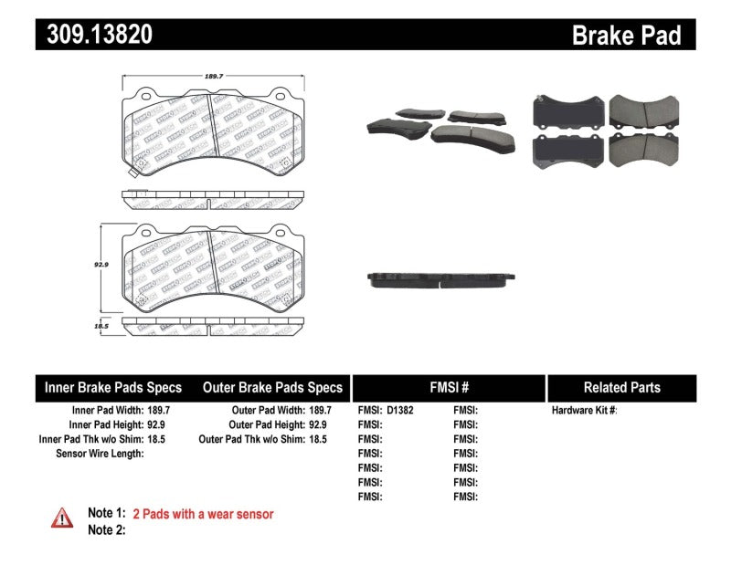 StopTech Performance Brake Pads