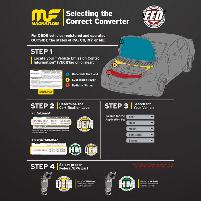 MagnaFlow Conv Univ 2.5in Inlet/Outlet Center/Center Oval 12in Body L x 6.5in W x 16in Overall L