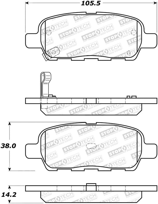 StopTech Sport Performance 10-17 Nissan 370Z Rear Brake Pads