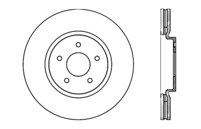 StopTech Nissan 370z / Infiniti G37 SportStop Drilled Front Right Rotor