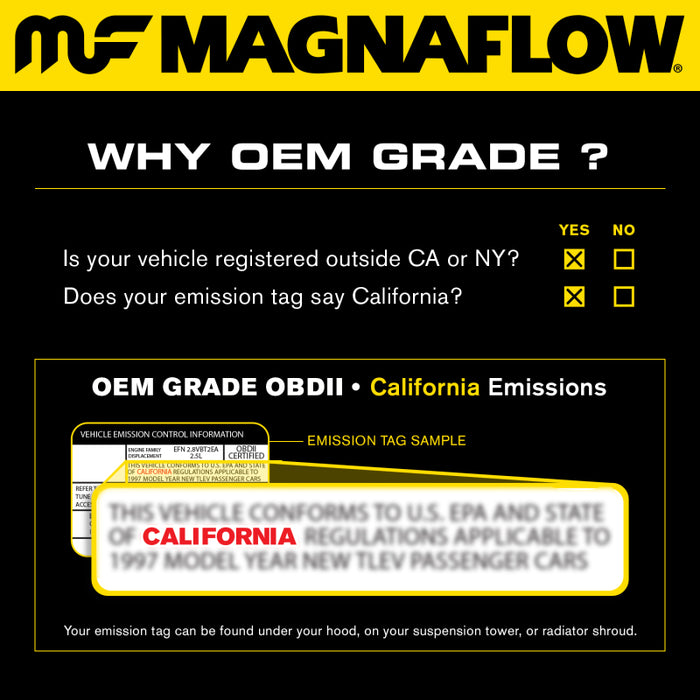 MagnaFlow Conv Univ 2in Inlet/Outlet Center/Center Round 11in Body L x 5.125in W x 15in Overall L