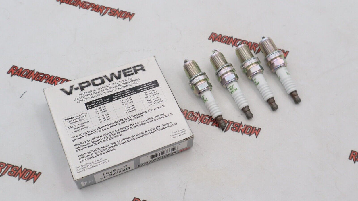 BKR7E-11 NGK V-Power Spark Plugs Colder Turbo Honda Civic Si Integra GSR Type-R