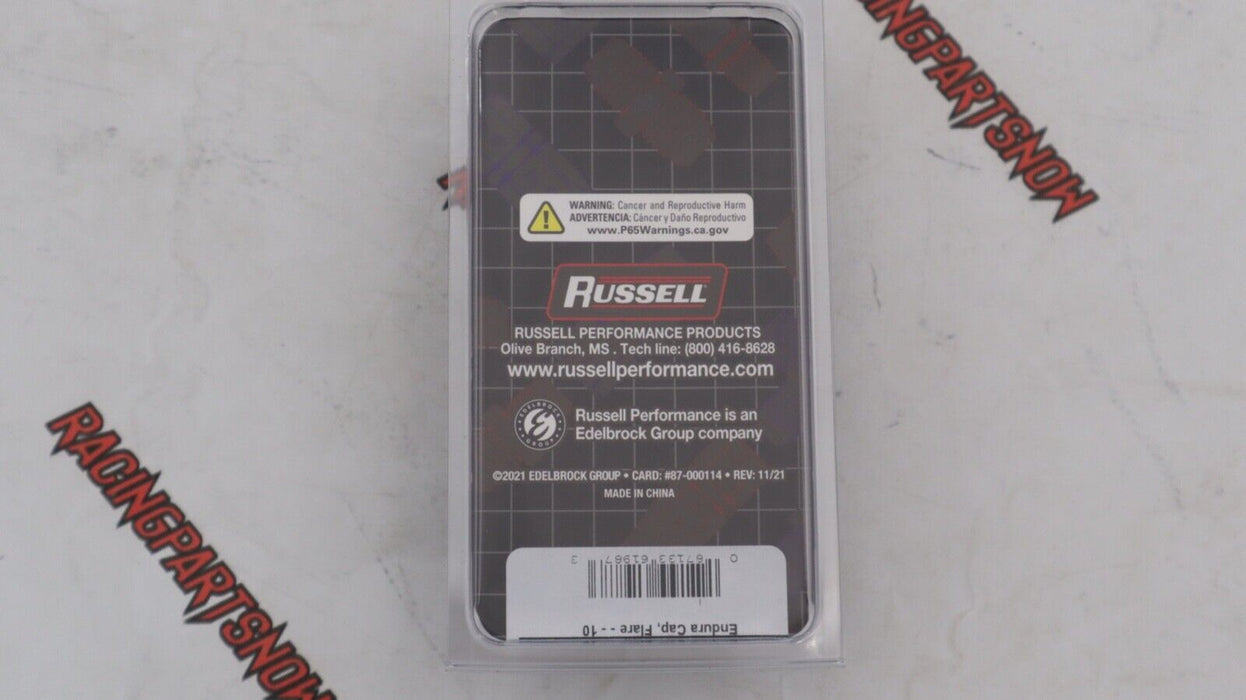 Russell Fitting - Cap - 10 AN - Aluminum - Nickel Anodize - Each (661981)