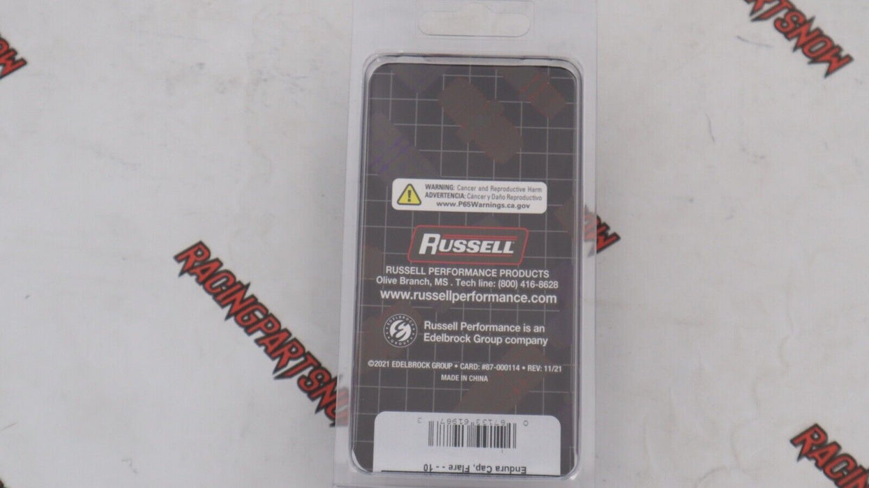 Russell Fitting - Cap - 10 AN - Aluminum - Nickel Anodize - Each (661981)