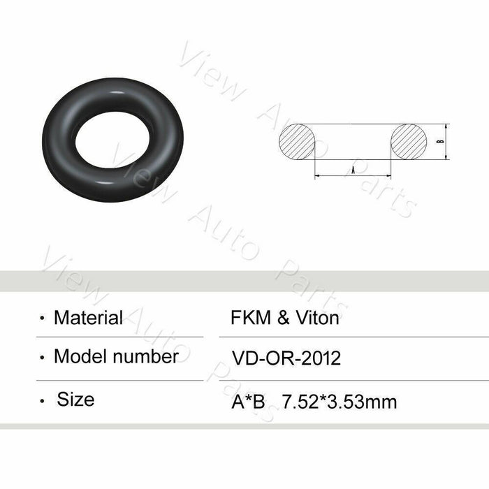 Universal 7.52mm x 3.53mm Fuel Injector Viton O-Rings Bulk pack of 100